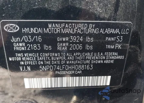 2017 Hyundai Elantra Se из США, поврежденный, VIN 5NPD74LF0HH088163